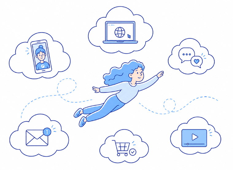 Fly through the clouds